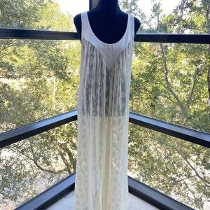 VTG RALPH MONTENERO Saks Fifth Ave Womens Nightgown Cream Sz16 Timeless Elegant